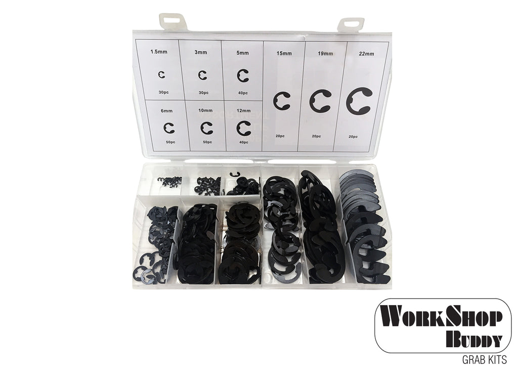 FD6005 Work Shop Buddy 300pc E-Clip Metric Grab Kit - (1.5mm - 22mm)