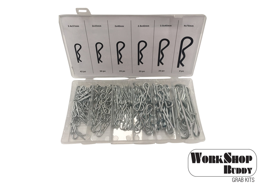FD6011M Work Shop Buddy 150pc Hitch Pin Grab Kit - (2.4x31mm - 4x75mm)