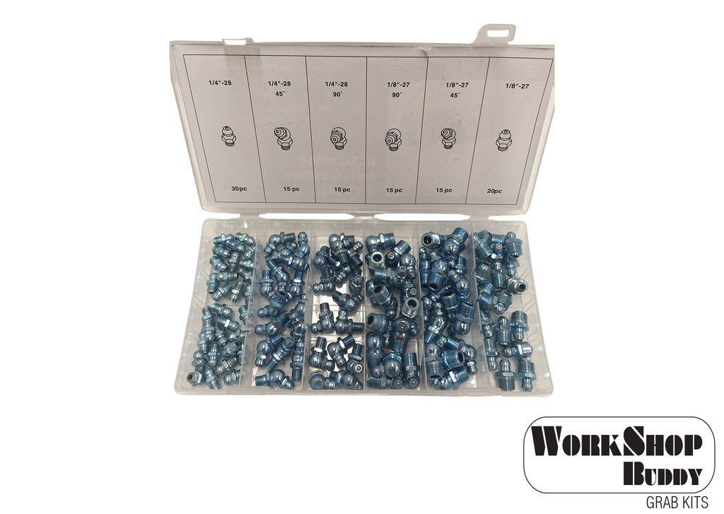FD6029 Work Shop Buddy 110pc Grease Nipple Imp Kit - (1/8-27 - 1/4-28)