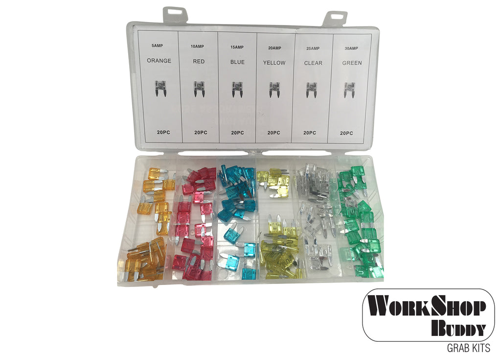 FD6059 Work Shop Buddy 120pc Mini Au- Fuse Grab Kit - (5AMP - 30AMP)