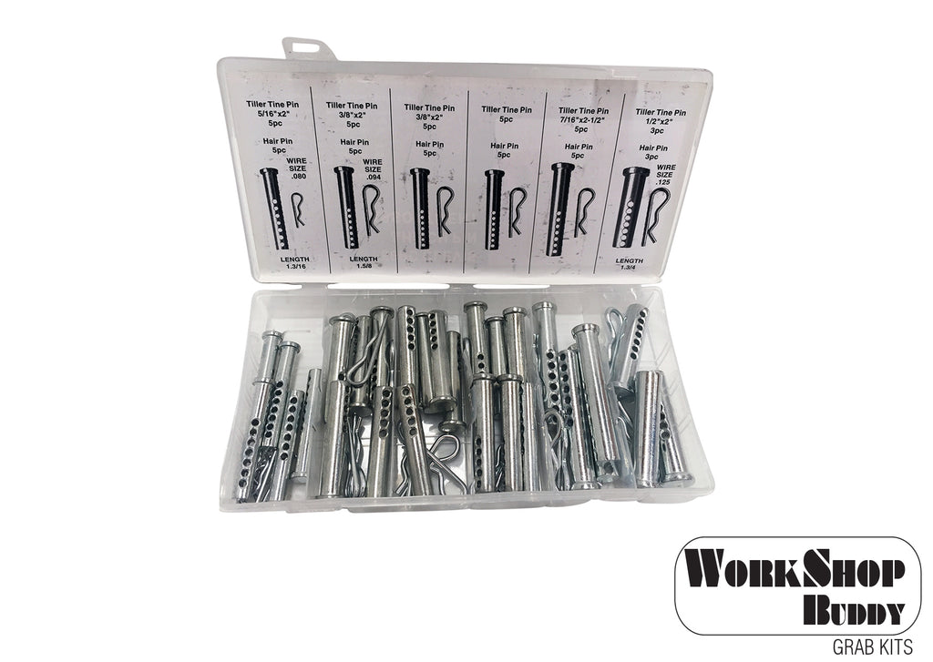FD6075 Work Shop Buddy 56pc Clevis & Hitch Pin Kit - (5/16x2 - 1-3/4x0.125)