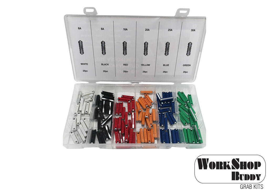 FD6078 Work Shop Buddy 120pc European Au- Fuse Grab Kit - (5 - 30AMP)