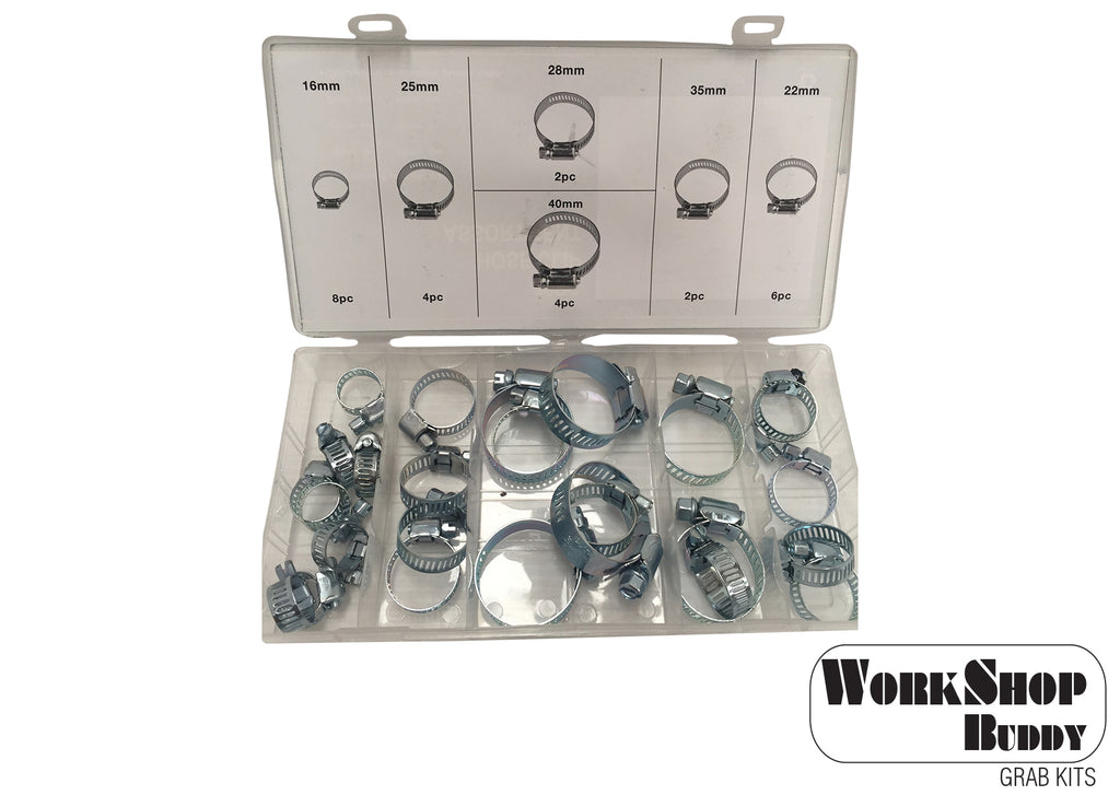 FD6080 Work Shop Buddy 26pc Hose Clamp Grab Kit - (16mm - 40mm)