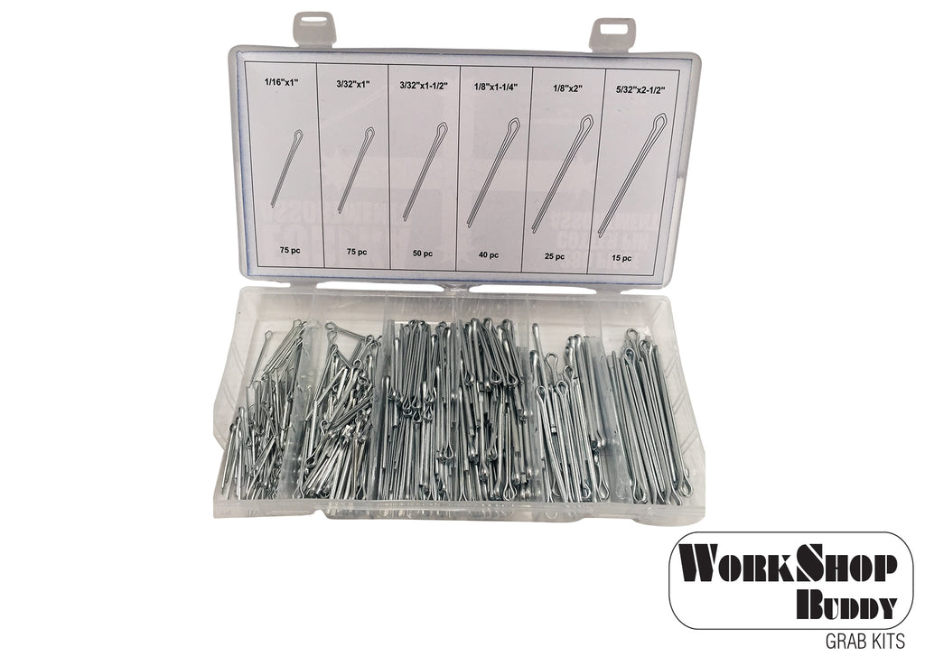 FD6117 Work Shop Buddy 280pc Cotter/Split Pin Kit - (1/16 - 5/32 x 2-1/2 In)