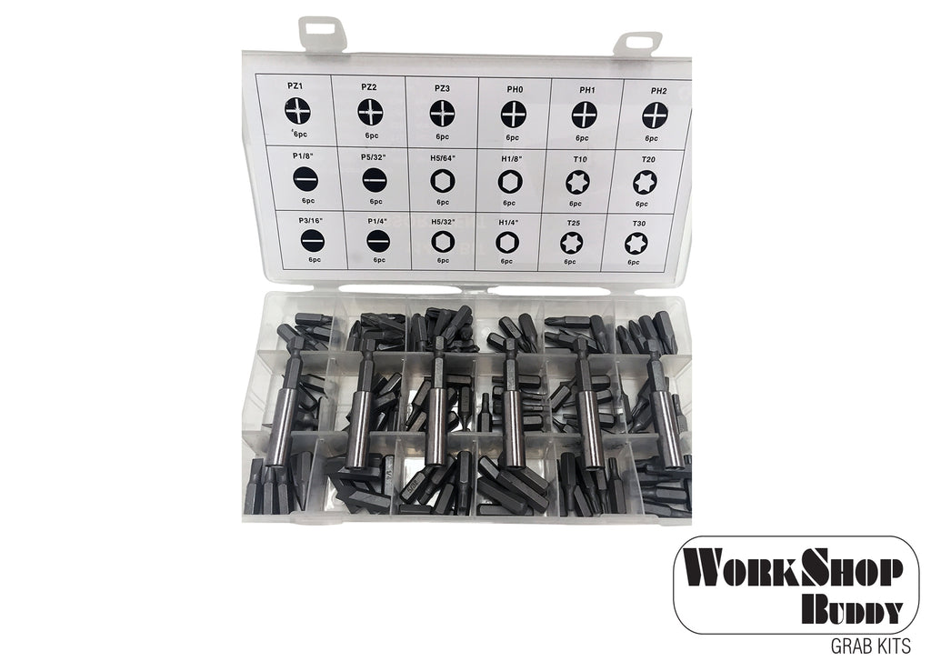 FD6149 Work Shop Buddy 114pc Drill Bit Inserts Grab Kit - (PZ1 - T30)